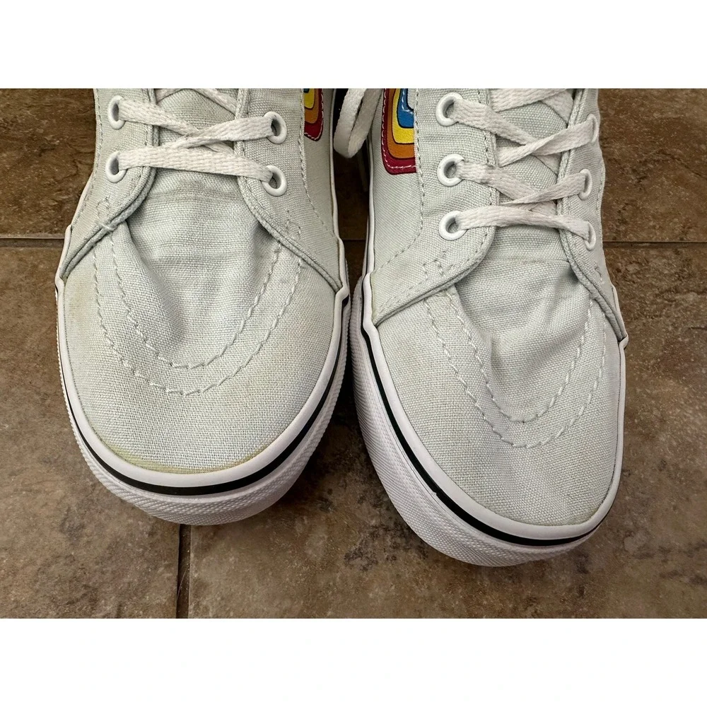 VANS KIDS LIGHT BLUE SK8-HI RAINBOW & CLOUD SNEAKERS BIG KIDS SIZE 7